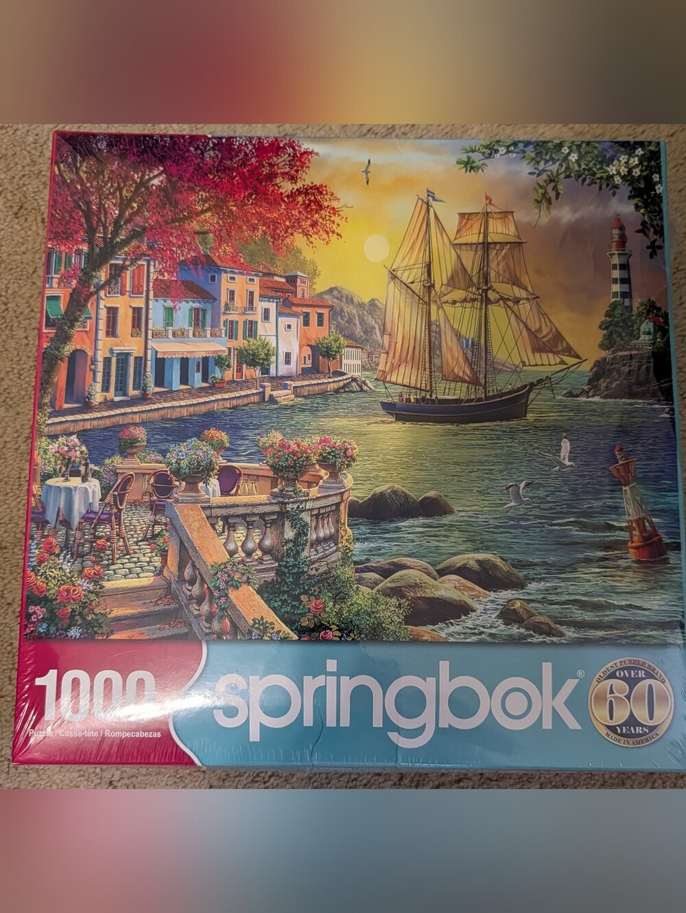 Springbok 1000-Piece Scenic Puzzle - Sunset Harbor (Multicolor)